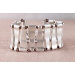 Silver Triangle Link Bracelet Premier Designs Durango Frosted Metal Adjustable